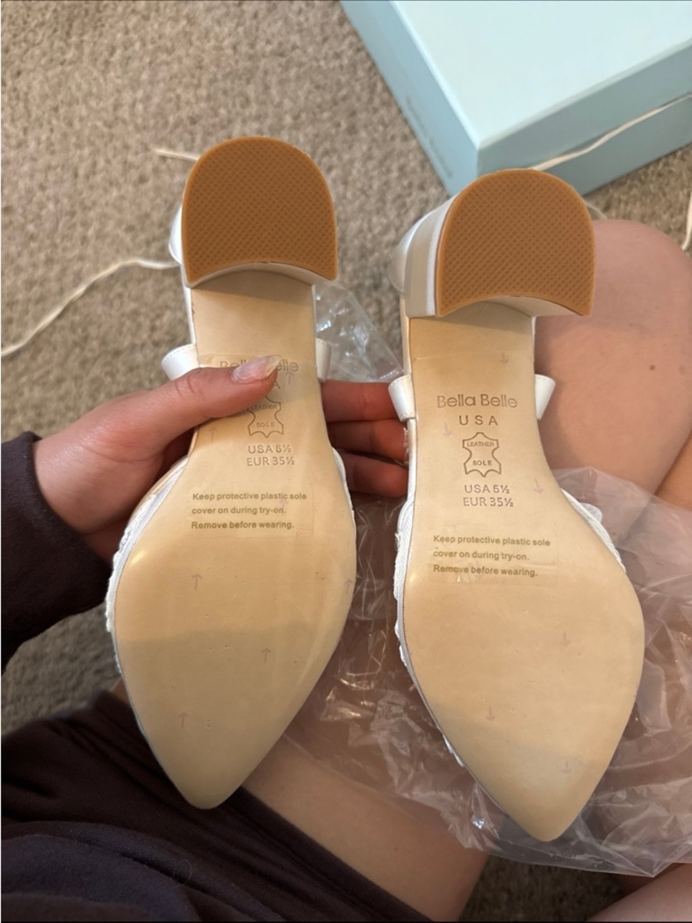 Bella Belle Ivory Lace Pointed Heels - Picture 3 of 6